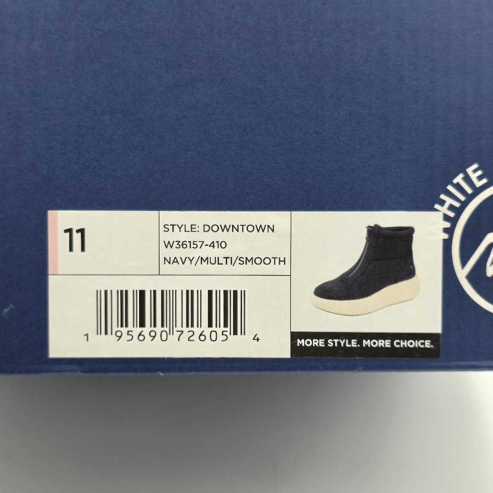 NIB White Mountain Downtown Zip-Up Platform Winter Boots, Navy/Multi/Smooth, 11 - Picture 15 of 16